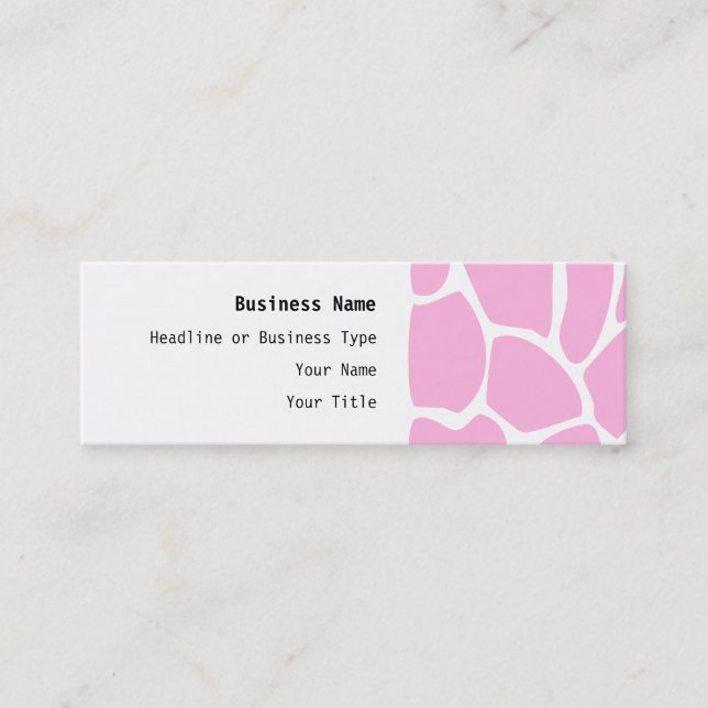 Giraffe Print Pattern in Candy Pink. Mini Business Card (Front)