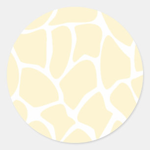 Giraffe Print Pattern in Cream Colour. Classic Round Sticker