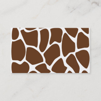 Giraffe Print Pattern in Dark Brown. Business Card