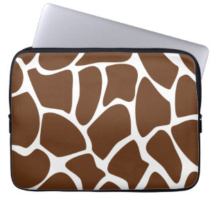 Giraffe Print Pattern in Dark Brown. Laptop Sleeve
