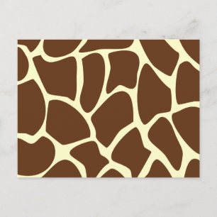 Giraffe Print Pattern in Dark Brown. Postcard