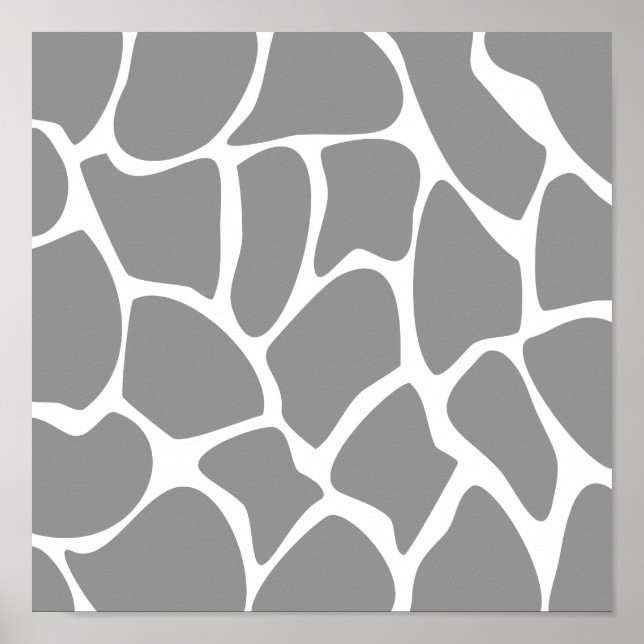 Giraffe Print Pattern in Grey. (Front)