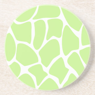 Giraffe Print Pattern in Light Lime Green. Coaster