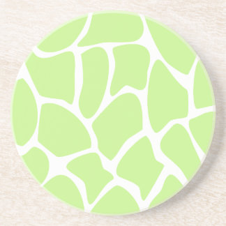 Giraffe Print Pattern in Light Lime Green. Coaster