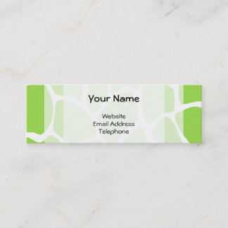 Giraffe Print Pattern in Lime Green. Mini Business Card