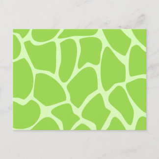 Giraffe Print Pattern in Lime Green. Postcard