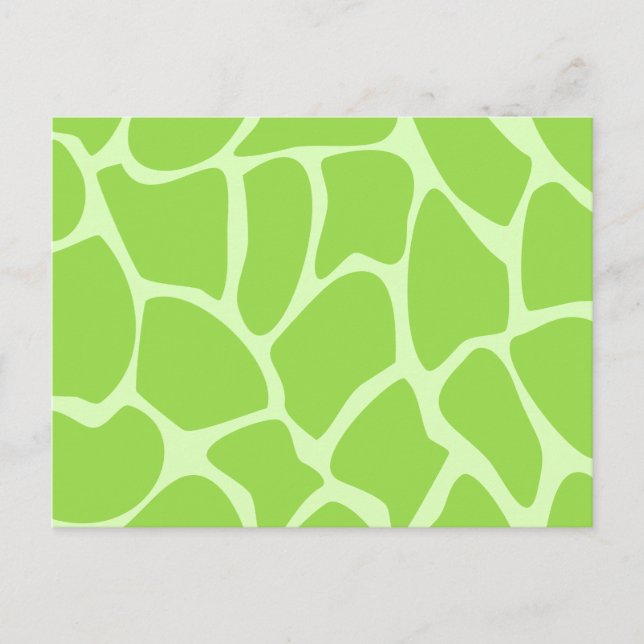 Giraffe Print Pattern in Lime Green. Postcard (Front)
