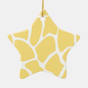 Giraffe Print Pattern in Yellow. Ceramic Tree Decoration