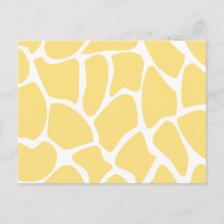 Giraffe Print Pattern in Yellow. Postcard
