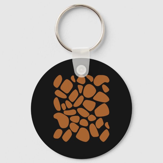 Giraffe Print Pattern Trick Or Treat Jungle Animal Key Ring (Front)
