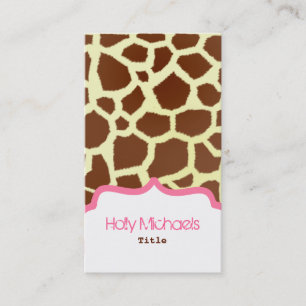 Giraffe Print & Pink Business Card