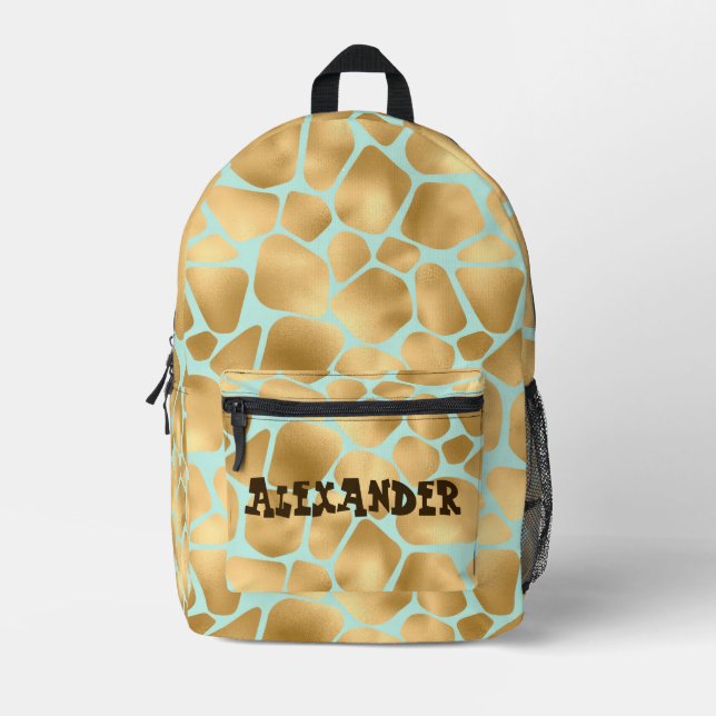 Giraffe Print Printed Backpack (Front)