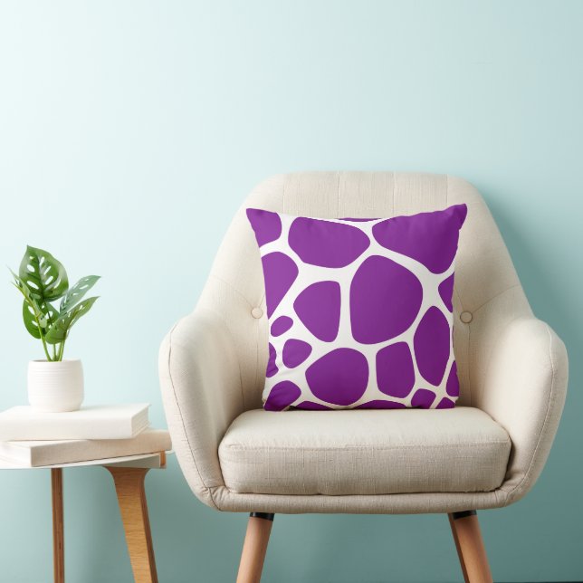 Giraffe Print, Purple Giraffe, Animal Print Cushion (Chair)