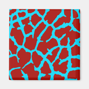 Giraffe Print Red Cyan Magnet