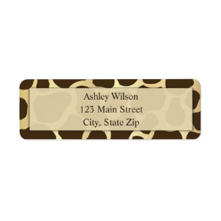 Giraffe Print Return Address Labels