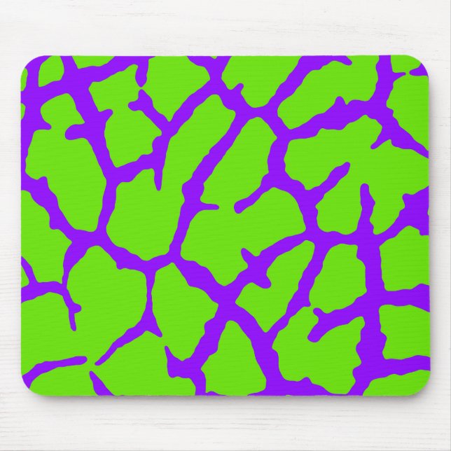 Giraffe Print Violet Green Mouse Pad (Front)