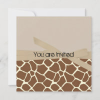Giraffe Print with Bow Abstract Baby Shower