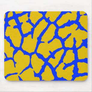 Giraffe Print Yellow Blue Mouse Pad