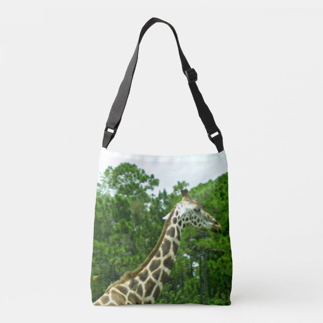 Giraffe Profile Among the Trees Crossbody Bag (Back)