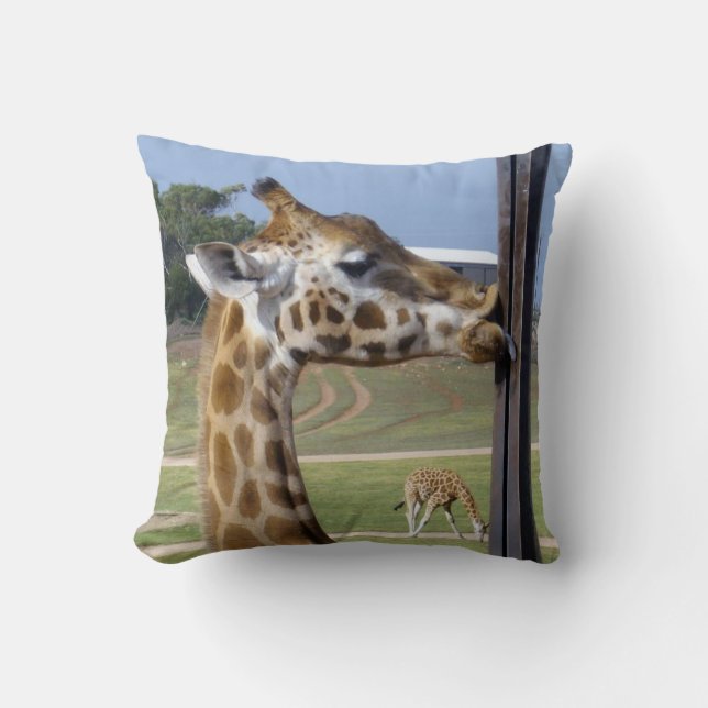 Giraffe Pucker Up Kisses, Cushion (Front)