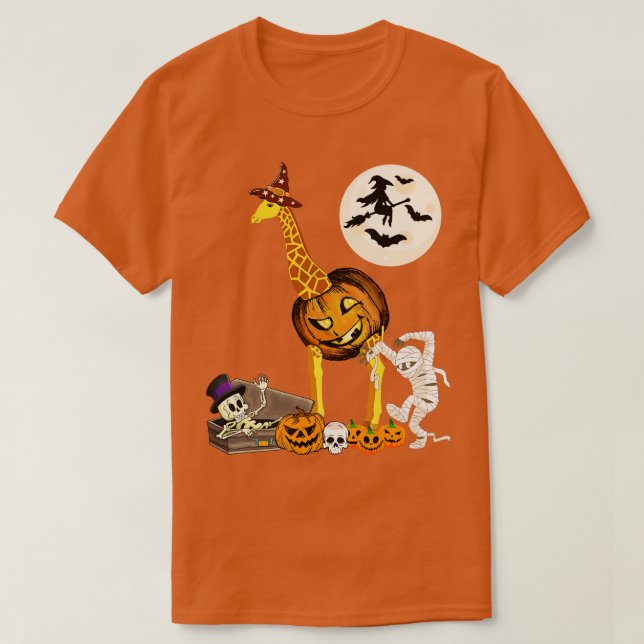 Giraffe Pumpkin Halloween Costume T-Shirt (Design Front)