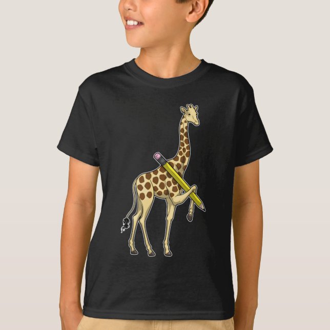 Giraffe Pupil Pencil T-Shirt (Front)