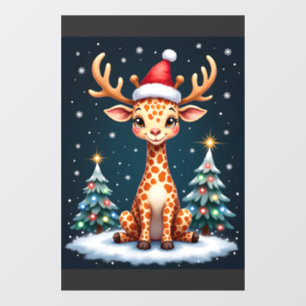 Giraffe Reindeer Hat Santa Christmas Tree Funny Xm