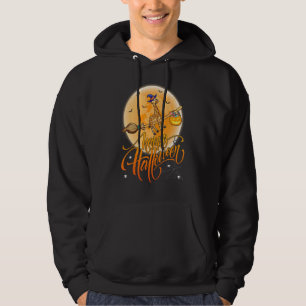 Giraffe Ride Witch Shotgun Moon Vintage Giraffe Ha Hoodie