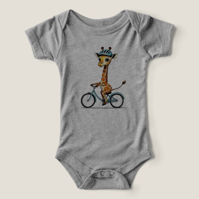 Giraffe Riding a Bicycle – Hand-Drawn Pencil Art (Design Front)