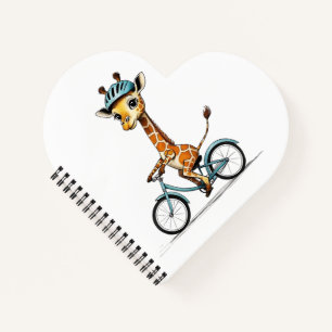 Giraffe Riding a Bicycle – Hand-Drawn Pencil Art Notebook