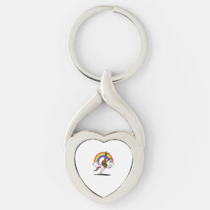 Giraffe Riding Unicorn Magical Rainbow Funny Boys  Key Ring