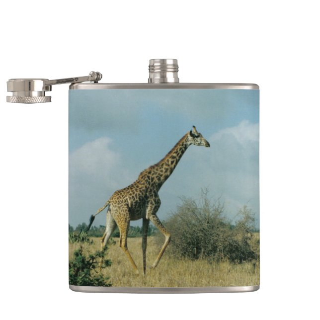 Giraffe Running Hip Flask (Opened)