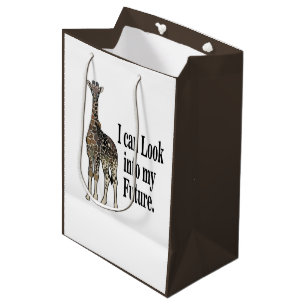 Giraffe Safari Animal Funny Birthday Medium Gift Bag