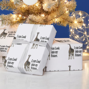 Giraffe Safari Animal Funny Birthday Wrapping Paper