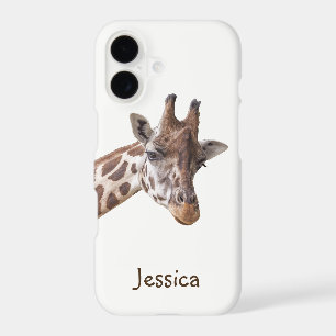 Giraffe Safari Animal on White Girly Name