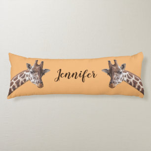Giraffe Safari Animal Personalised Name Body Cushion