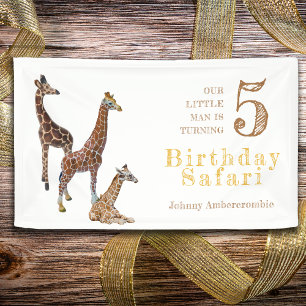 Giraffe Safari Birthday Party Banner