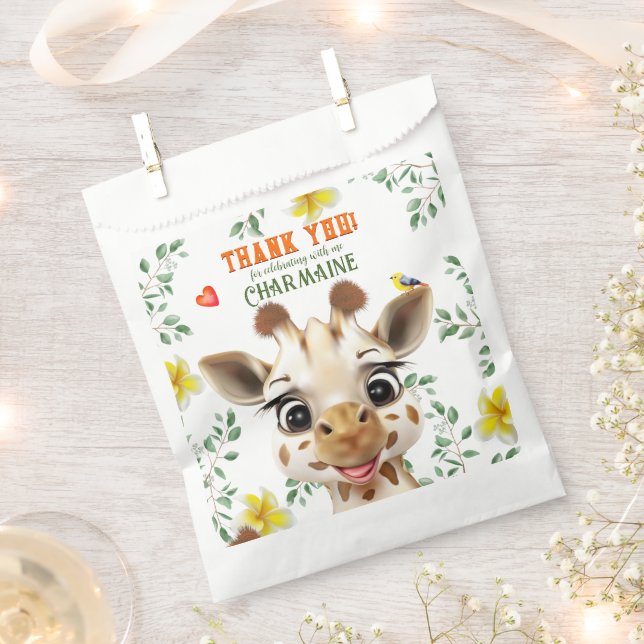 Giraffe Safari Favour Bags (Clipped)