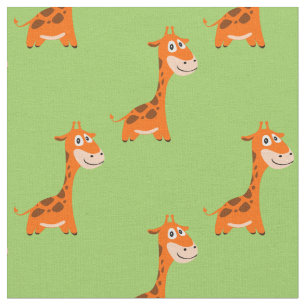 Giraffe Safari Jungle Green Fabric