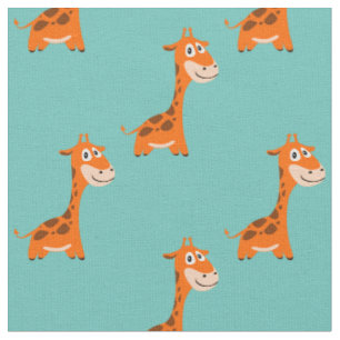 Giraffe Safari Jungle Teal Fabric