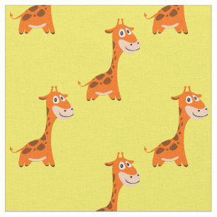 Giraffe Safari Jungle Yellow Fabric