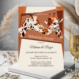 Giraffe Safari Zoo Rehearsal Dinner Invitation