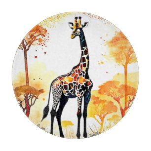 Giraffe Savannah Art Cutting Board