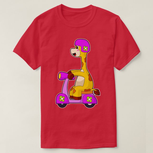 Giraffe Scooter T-Shirt (Design Front)
