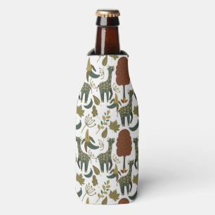 Giraffe seamless pattern colourful floral patter bottle cooler