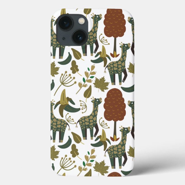 Giraffe seamless pattern | colourful floral patter Case-Mate iPhone case (Back)