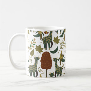 Giraffe seamless pattern   colourful floral patter coffee mug