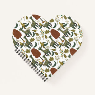 Giraffe seamless pattern colourful floral patter notebook