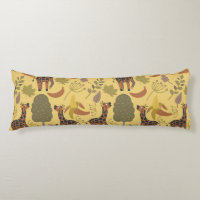 Giraffe seamless pattern yellow background