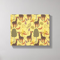 Giraffe seamless pattern yellow background